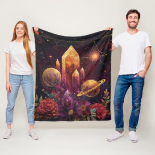Fantasy Amethyst Kristallreich Muster Fleecedecke