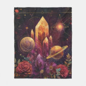Fantasy Amethyst Kristallreich Muster Fleecedecke (Vorderseite)