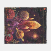 Fantasy Amethyst Kristallreich Muster Fleecedecke (Vorderseite (Horizontal))