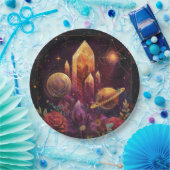 Fantasy Amethyst Kristallreich Muster Pappteller (Party)