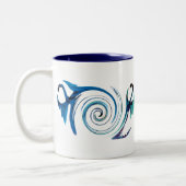 Fantasy Animal Blue Dragon Wave Zweifarbige Tasse (Links)