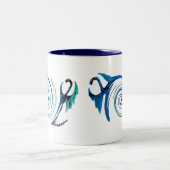 Fantasy Animal Blue Dragon Wave Zweifarbige Tasse (Mittel)