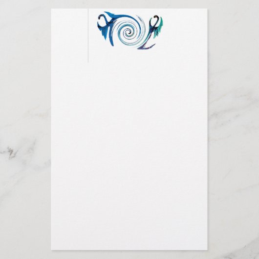Fantasy Animal Blue Dragons Briefpapier (Vorderseite)