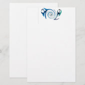 Fantasy Animal Blue Dragons Briefpapier (Vorne/Hinten)