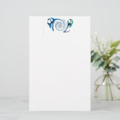 Fantasy Animal Blue Dragons Briefpapier (Stehend Vorderseite)