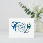 Fantasy Animal Blue Dragons Postkarte (Stehend Vorderseite)