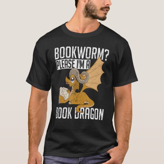 Fantasy Animal Book Dragon Bookworm Book Nerd Rea T-Shirt (Vorderseite)