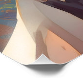 Fantasy Anime Girl Magic Fotodruck (Ecke)