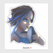 Fantasy anime girl with antarctic penguin sticker (Blatt)