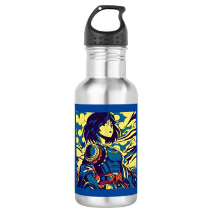 Fantasy Anime Hero 3 - Japanischer Holzschnitt Edelstahlflasche