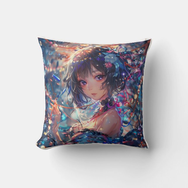 Fantasy-Anime-Mädchen Kissen (Vorderseite)