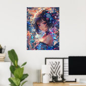 Fantasy-Anime-Mädchen Poster (Heimbüro)