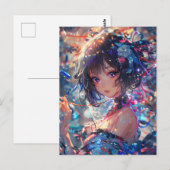 Fantasy Anime Mädchen Postkarte (Vorne/Hinten)
