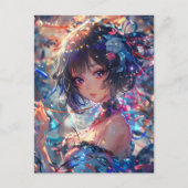 Fantasy Anime Mädchen Postkarte (Vorderseite)