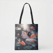 Fantasy-Anime-Mädchen und Karpfen Tasche (Vorderseite)