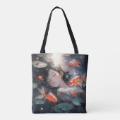 Fantasy-Anime-Mädchen und Karpfen Tasche (Rückseite)