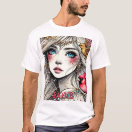 Fantasy Anime Manga Girl Asuka Tshirt Ruby