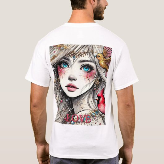 Fantasy Anime Manga Girl Asuka Tshirt Ruby (Rückseite)