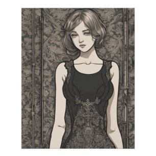 Fantasy Anime Vintage LBD - Enchanting Kunst Poster