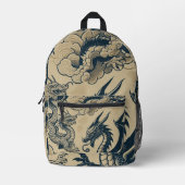 Fantasy Antike Drachen Bedruckter Rucksack (Vorderseite)