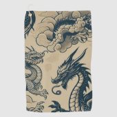 Fantasy Antike Drachen Golfhandtuch (Vorderseite)