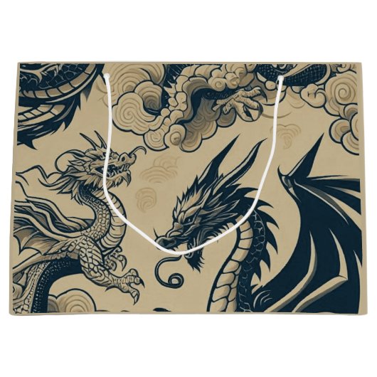 Fantasy Antike Drachen Große Geschenktüte (Vorderseite)