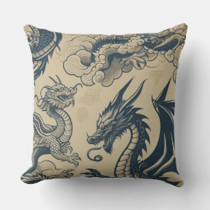 Fantasy Antike Drachen Kissen