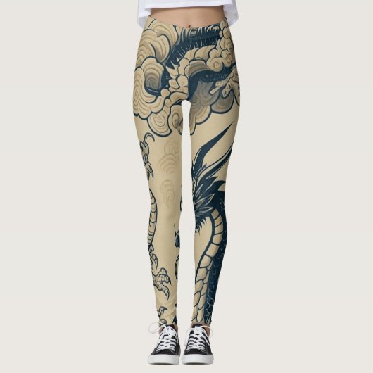 Fantasy Antike Drachen Leggings (Vorderseite)
