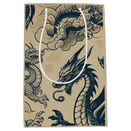 Fantasy Antike Drachen Mittlere Geschenktüte (Vorderseite)