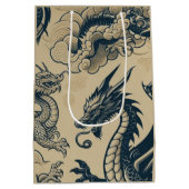 Fantasy Antike Drachen Mittlere Geschenktüte (Rückseite)
