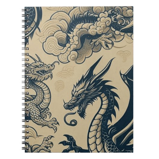 Fantasy Antike Drachen Notizblock (Vorderseite)