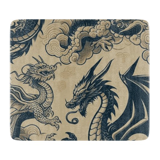 Fantasy Antike Drachen Schneidebrett (Vorderseite)