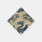 Fantasy Antike Drachen Serviette (Ecke)