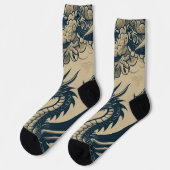 Fantasy Antike Drachen Socken (Linkes Detail)