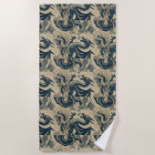 Fantasy Antike Drachen Strandtuch (Vorderseite)