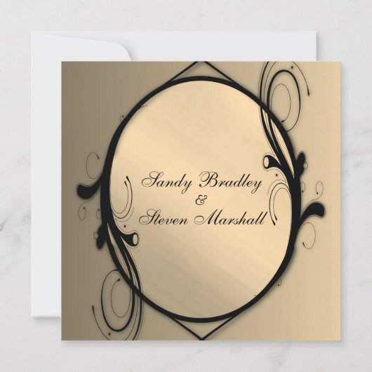 Fantasy Antique Gold Hochzeit Einladung (Rückseite)