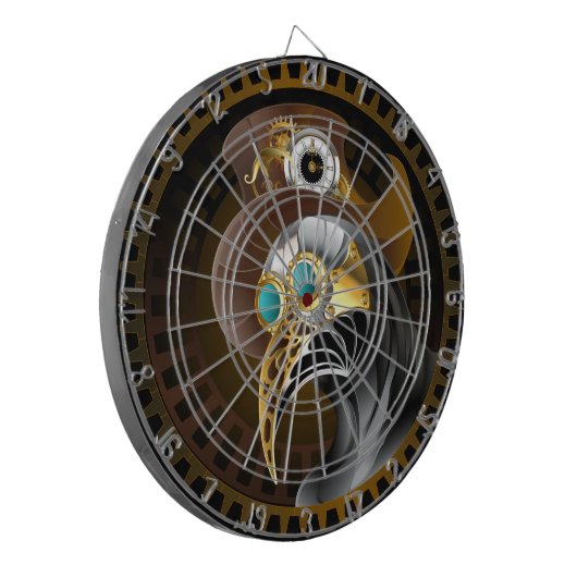 Fantasy Antique Steampunk Plague Doktor Gears Dartscheibe (Vorderseite Links)