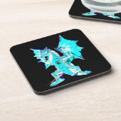 Fantasy Aqua Blue Dragon 6 Untersetzer Set (Linke Seite)