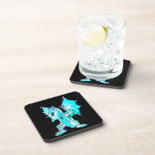 Fantasy Aqua Blue Dragon 6 Untersetzer Set (Rechte Seite)