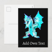 Fantasy Aqua Blue Dragon Feiertagspostkarte (Vorne/Hinten)