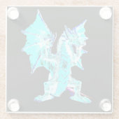Fantasy Aqua Blue Dragon Glasuntersetzer (Rückseite)