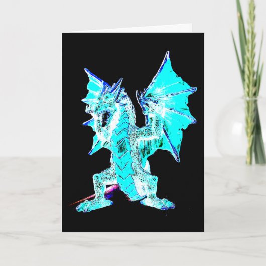 Fantasy Aqua Blue Dragon Gruß Karte (Vorderseite)