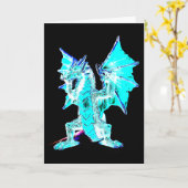 Fantasy Aqua Blue Dragon Gruß Karte (Gelbe Blume)