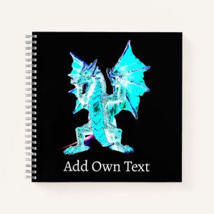 Fantasy Aqua Blue Dragon Notizblock