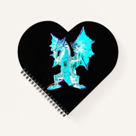 Fantasy Aqua Blue Dragon Notizblock