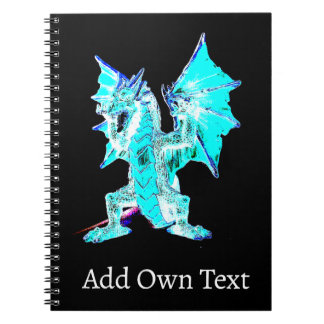 Fantasy Aqua Blue Dragon Notizblock