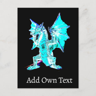 Fantasy Aqua Blue Dragon Postkarte