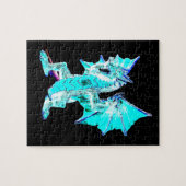 Fantasy Aqua Blue Dragon Puzzle (Horizontal)