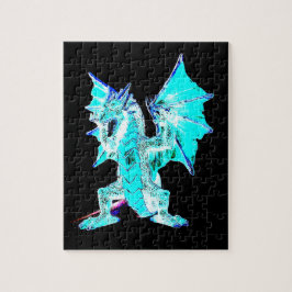 Fantasy Aqua Blue Dragon Puzzle