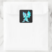 Fantasy Aqua Blue Dragon Quadratischer Aufkleber (Tasche)